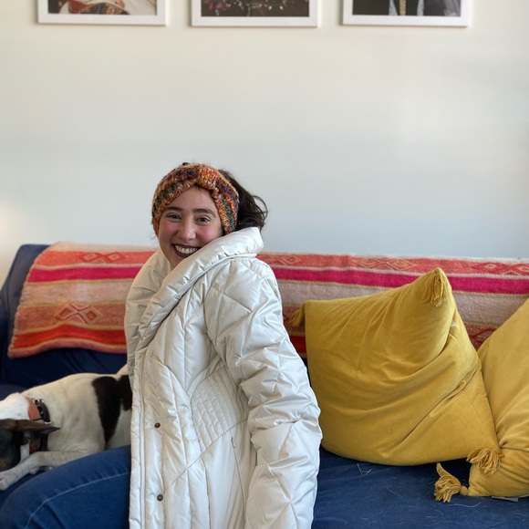 Larry Levine off-white down winter coat - Picture 5 of 6